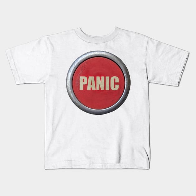 Red Industrial Panic Button Kids T-Shirt by mrdoomits
